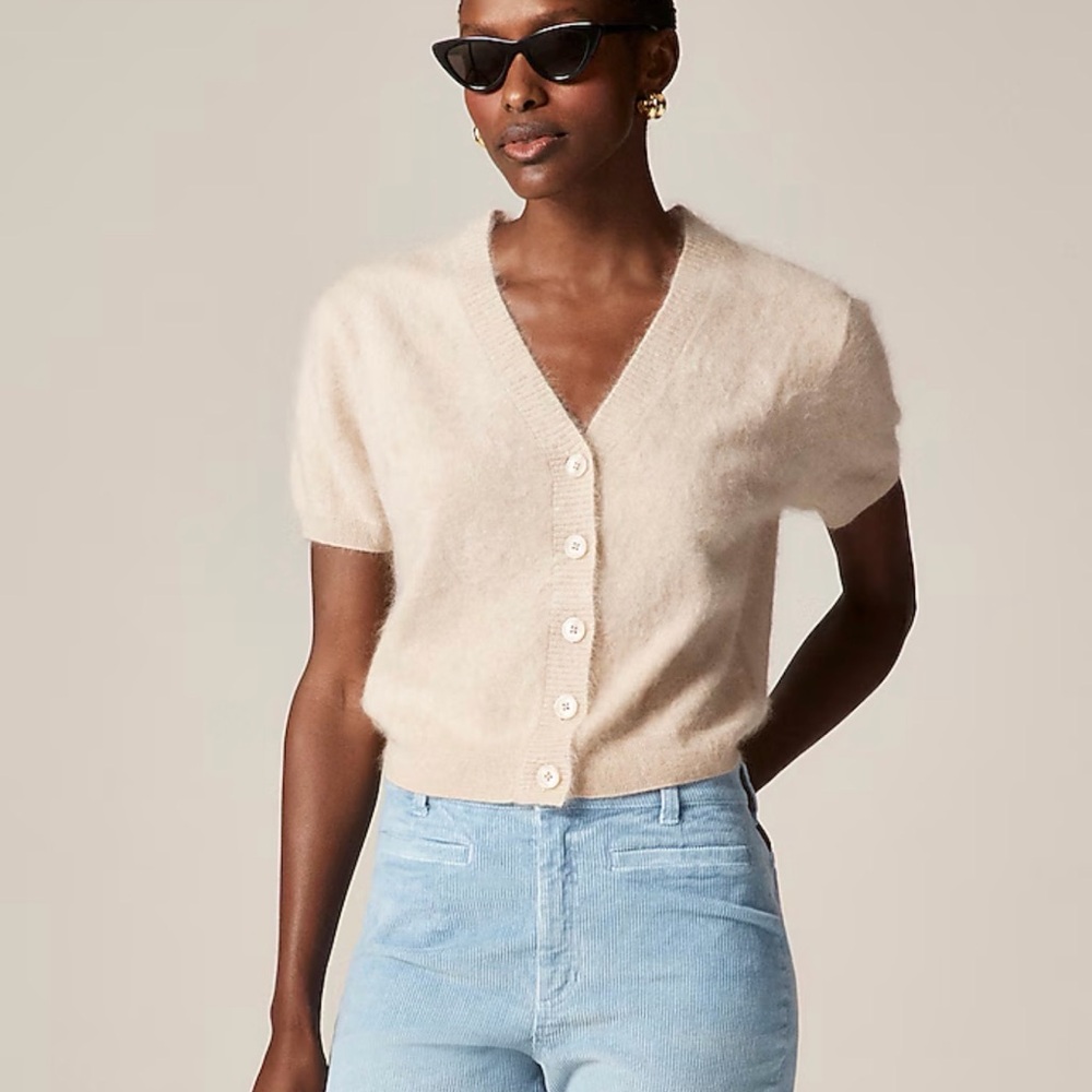 J. CREW Brushed cashmere short-sleeve cardigan Size‎ S, M NWT $178 CM665